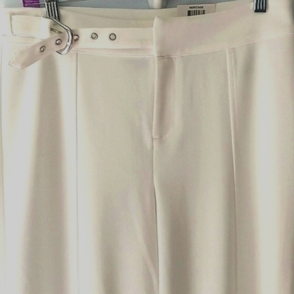 INC Heritage Wide Leg Bright White Pants Size 6 - Picture 3 of 7